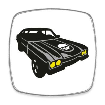 666 ride - Square fridge magnet - white - Front