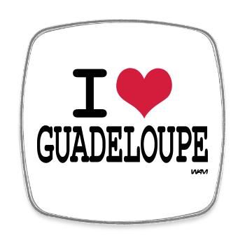 ich liebe die Guadeloupe by wam - Viereckiger Kühlschrankmagnet - Weiß - Vorne