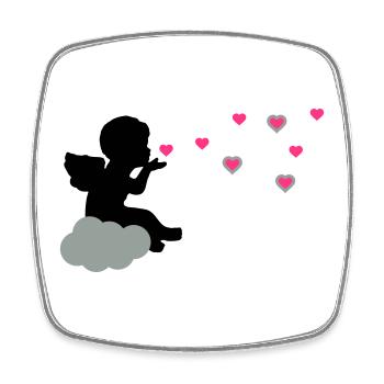 love angel - Square fridge magnet - white - Front