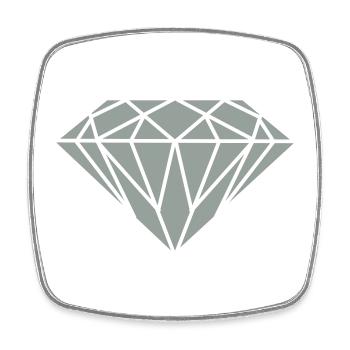 Geometrischer Diamant Linienkunst - Viereckiger Kühlschrankmagnet - Weiß - Vorne