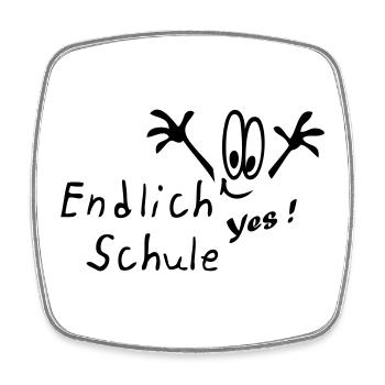 Schule, Schulanfang, Einschulung, Comic - Viereckiger Kühlschrankmagnet - Weiß - Vorne