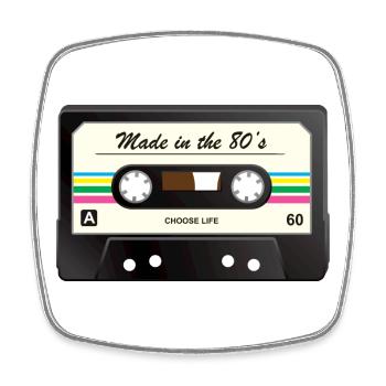 Made in the 80's - Square fridge magnet - white - Front