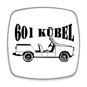  601 Kübel , NVA Kult , DDR Kult (25) - Viereckiger Kühlschrankmagnet - Weiß - Vorne