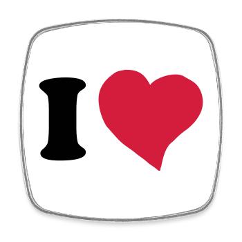 I love ... - Square fridge magnet - white - Front