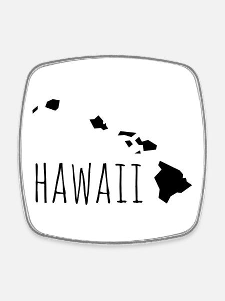 hawaii - Viereckiger Kühlschrankmagnet - Weiß
