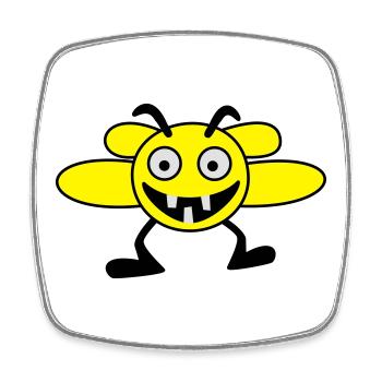 abeilles mâles - Magnet carré - blanc - Devant