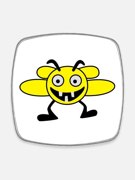 Bienen Männchen - Viereckiger Kühlschrankmagnet - Weiß