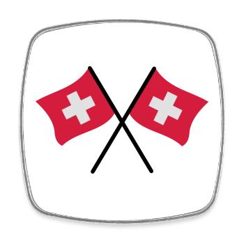 Schweizer Flaggen - Viereckiger Kühlschrankmagnet - Weiß - Vorne