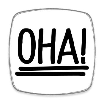 oha - Magnet carré - blanc - Devant