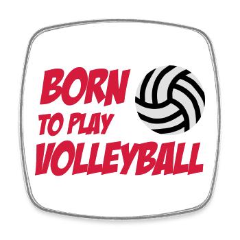 Born to play Volleyball - Viereckiger Kühlschrankmagnet - Weiß - Vorne