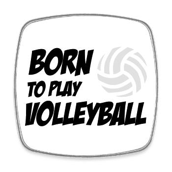Born to play Volleyball - Square fridge magnet - white - Front