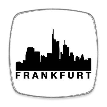 Frankfurter Skyline Frankfurt - Viereckiger Kühlschrankmagnet - Weiß - Vorne