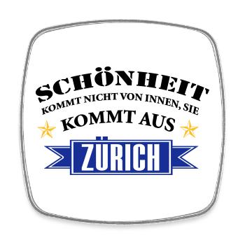 Beauty from Zurich - Square fridge magnet - white - Front