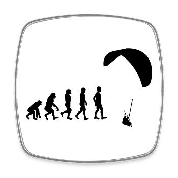 Evolution Gleitschirm - Viereckiger Kühlschrankmagnet - Weiß - Vorne