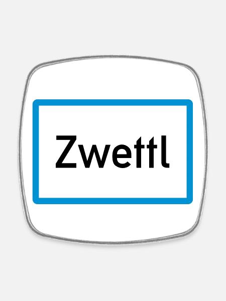 Zwettl - Viereckiger Kühlschrankmagnet - Weiß