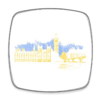 Big Ben - Square fridge magnet - white - Front