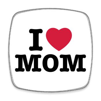 i love mom - i heart mom - i liebe mutti mama - Viereckiger Kühlschrankmagnet - Weiß - Vorne