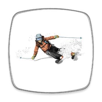 ski - Viereckiger Kühlschrankmagnet - Weiß - Vorne
