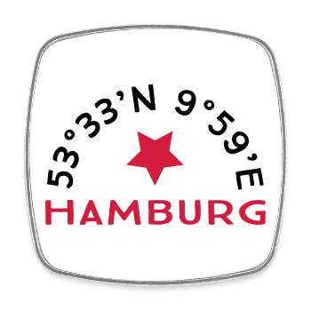 Hamburg - Viereckiger Kühlschrankmagnet - Weiß - Vorne