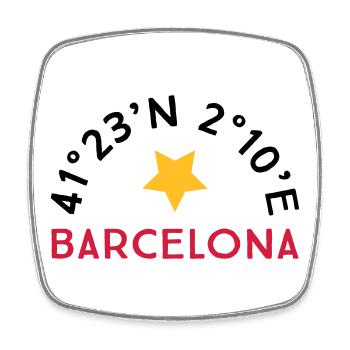 Barcelone - Magnet carré - blanc - Devant