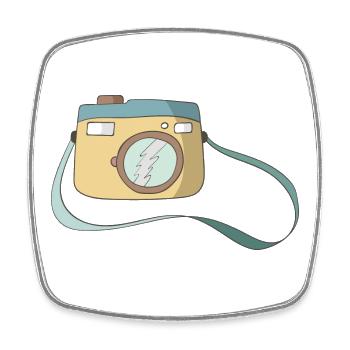 camera - Square fridge magnet - white - Front