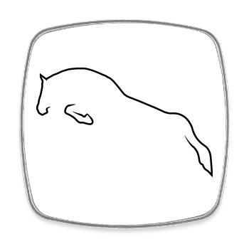 Cheval de saut - Magnet carré - blanc - Devant