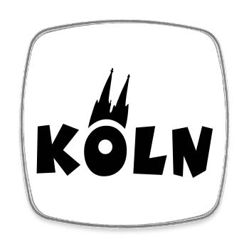 Köln mit Kölner Dom - Viereckiger Kühlschrankmagnet - Weiß - Vorne