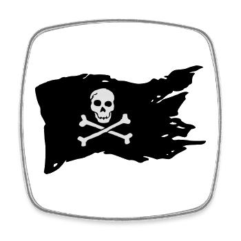 Pirate flag (colors can be customized!) - Square fridge magnet - white - Front