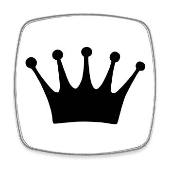 Crown - Square fridge magnet - white - Front