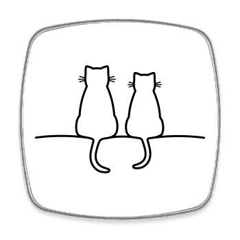niedliche Katzen Katze Liebe Freundschaft - Viereckiger Kühlschrankmagnet - Weiß - Vorne