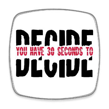 2541614 15682855 decide - Square fridge magnet - white - Front