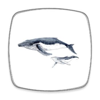 baleine à bosse - baleine à la baleine à bosse Bosse - Magnet carré - blanc - Devant