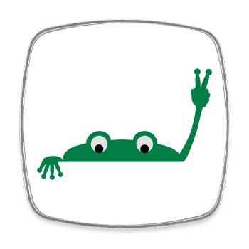 Frog face - Magnet carré - blanc - Devant