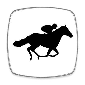 Race Horse - Square fridge magnet - white - Front