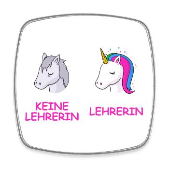 Unicorn Kontrast Lehrerin - Viereckiger Kühlschrankmagnet - Weiß - Vorne