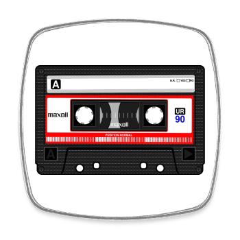 Retro - Viereckiger Kühlschrankmagnet - Weiß - Vorne