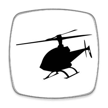 helicopter - Square fridge magnet - white - Front