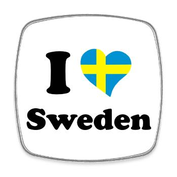 I love Sweden - Square fridge magnet - white - Front