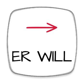 He wants bachelor party arrow - Square fridge magnet - white - Front