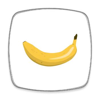 Banane sourire - Magnet carré - blanc - Devant