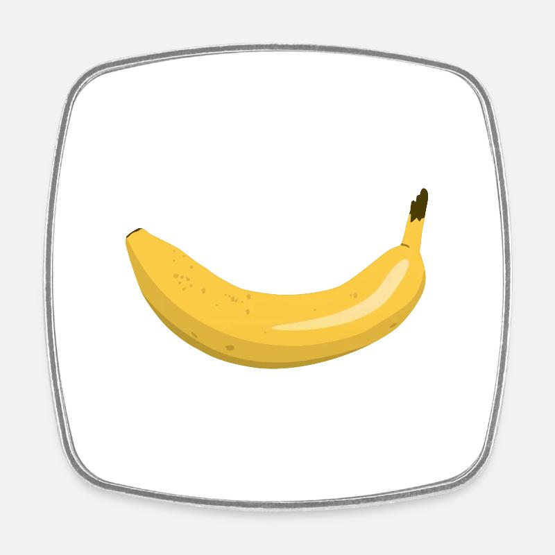 Banane sourire - Magnet carré - blanc