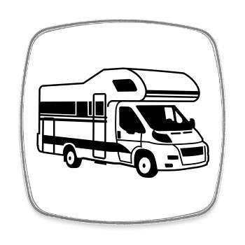 wohnmobil - Magnet carré - blanc - Devant
