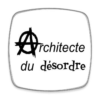 t-shirt anarchy architect of the mess tote bag - Square fridge magnet - white - Front