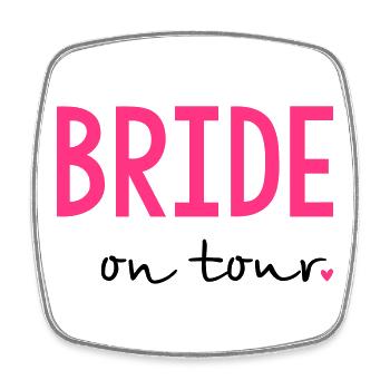 Bride on tour partie de poule - Magnet carré - blanc - Devant