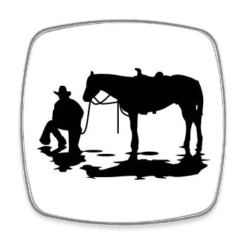cowboy_5 - Magnet carré - blanc - Devant