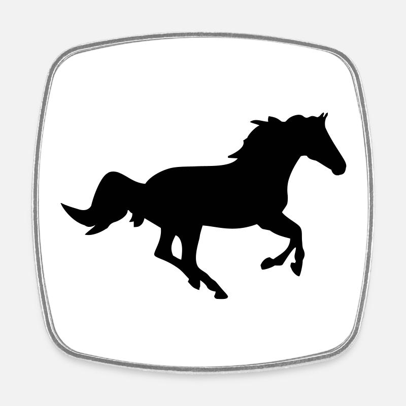 Un cheval - Magnet carré - blanc
