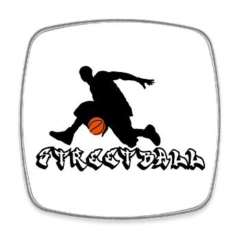 Basketball - Viereckiger Kühlschrankmagnet - Weiß - Vorne