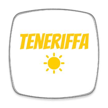 Teneriffa Souvenir mit Sonne - Viereckiger Kühlschrankmagnet - Weiß - Vorne