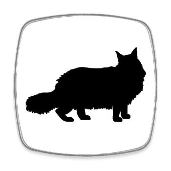 Maine Coon - Viereckiger Kühlschrankmagnet - Weiß - Vorne