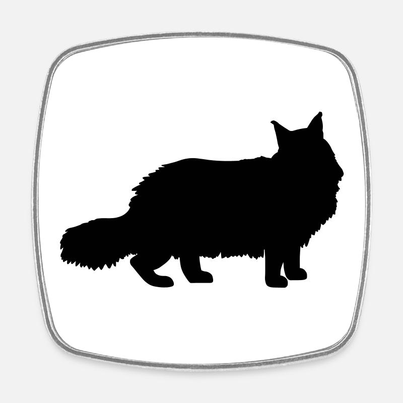 Maine Coon Cat - Square fridge magnet - white